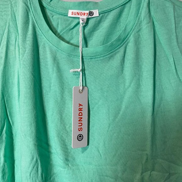 Sundry Light Green Tee Dress with Side Twist - Size XS - NWT - Picture 4 of 6
